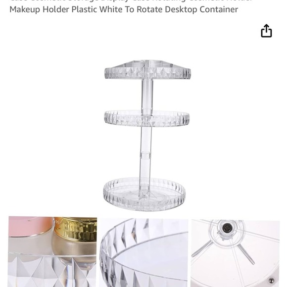 Acrylic 3 Tier Spinning Makeup Vanity Organizer Clear Rotating Storage Display - Picture 3 of 6